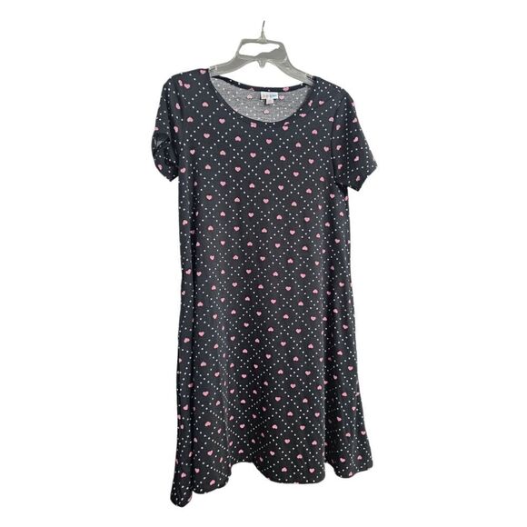 LuLaRoe Dresses & Skirts - LULAROE Jessie Swing Dress‎ Heart Print Pockets - Size XS